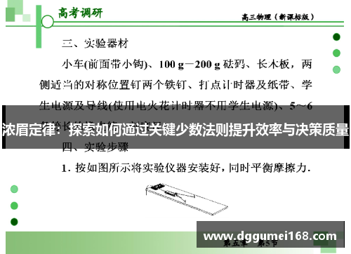 浓眉定律：探索如何通过关键少数法则提升效率与决策质量